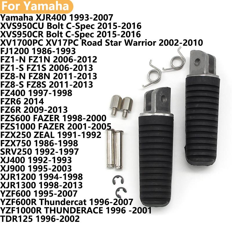 Motorcycle Footrests Foot pegs Front For Yamaha XJR400 XVS950CU XV1700PC FJ1200 FZX750 SRV250 FZ400 FZR6 FZS600 FZS1000 FZX250