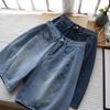 [Bi Zheng] 2025 Summer Korean Retro Mid-Length Denim Shorts for Women, Plus Size 3813