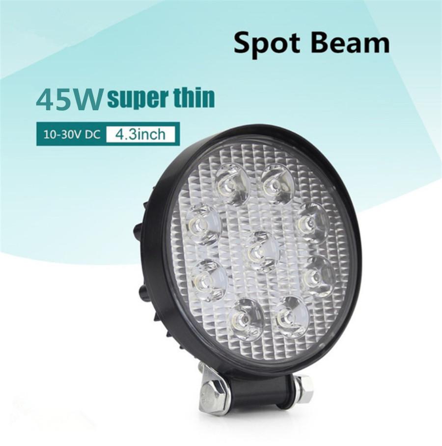 Pair 4.5Inch 9Led 45W 6500K Aluminum Round Led Work Light Fog Driving Lamp Offroad Suv Spotlight Bar Boat