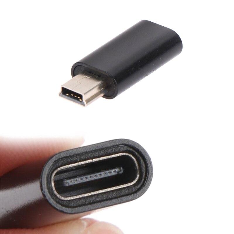 Universal Metal Mini 5 Pin USB Adapter B Male To Type C Female Data Transfer Connector Charging Converter For Camera GPS