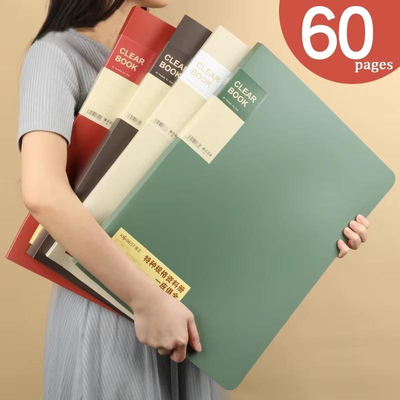 File Folder A3 20/30/40/60 Pocket Picture Album Document Bag 8k Folder Art Work Collection Organizer Office Student Supplies