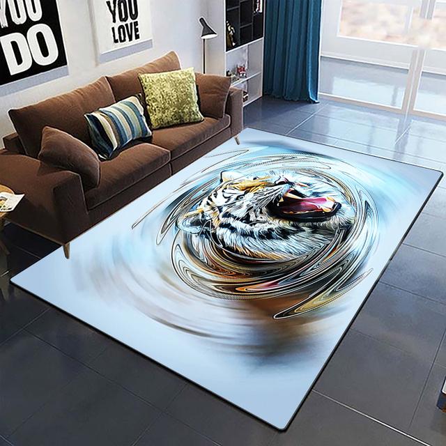 Art Domineering Tiger 3d Print Carpets For Living Room Bedroom Decor Carpet Soft Home Bedside Floor Mat Play Area Rugs Carpet
