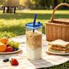 Heat Resistant Glassware for Hot Beverages Square Borosilicate Glass Cup with Lid And Straw, 350ml Capacity, Heat-Resistant Modern Shape Water Glasses