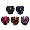 1Pcs Satin Bow Net Bun Hair Cover Bowknot Elastic Hairnet Nurse Stewardess Bun Snood  for Women