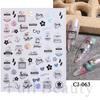 Water Transfer Nail Art Laser Ice Cream Summer 3D Sticker Ocean Manicure Decal Fashion
