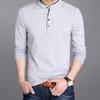 Мужская деловая повседневная футболка-поло с длинным рукавом, летняя удобная и дышащая однотонная футболка