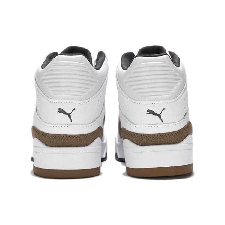 Puma Slipstream Кожа с трещинами Удобные Универсальные Модные Высокие Повседневные Кроссовки Унисекс Белый Коричневый 393273-02