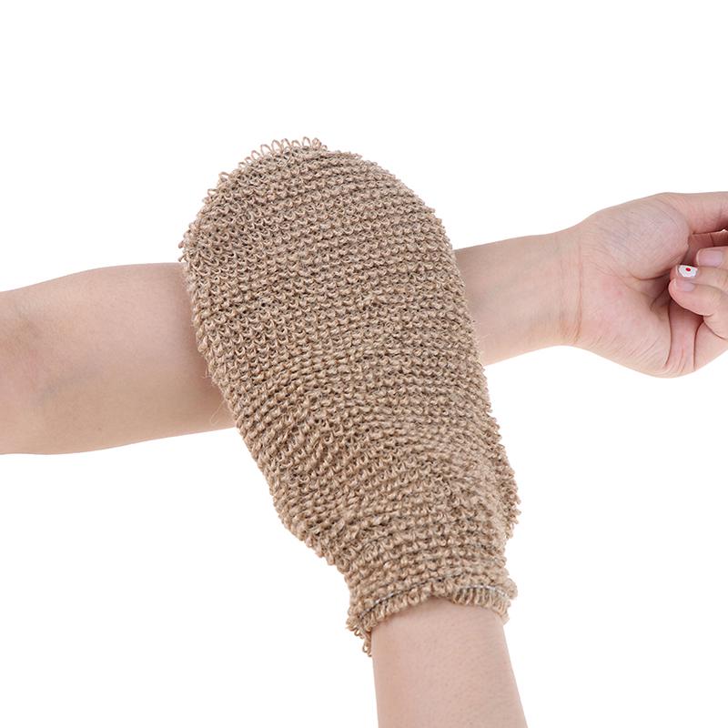 1PC Portable Scrubber Washcloths Bathing Glove Massage Universal Natural Fiber Bath Exfoliating Glove