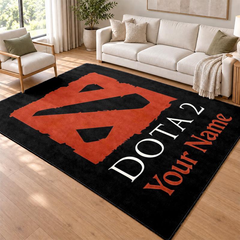 DOTA2 Custom Name Personalized Rug Non‑Slip Doormat Floor Carpet Housewarming Birthday Gift for Family Friends