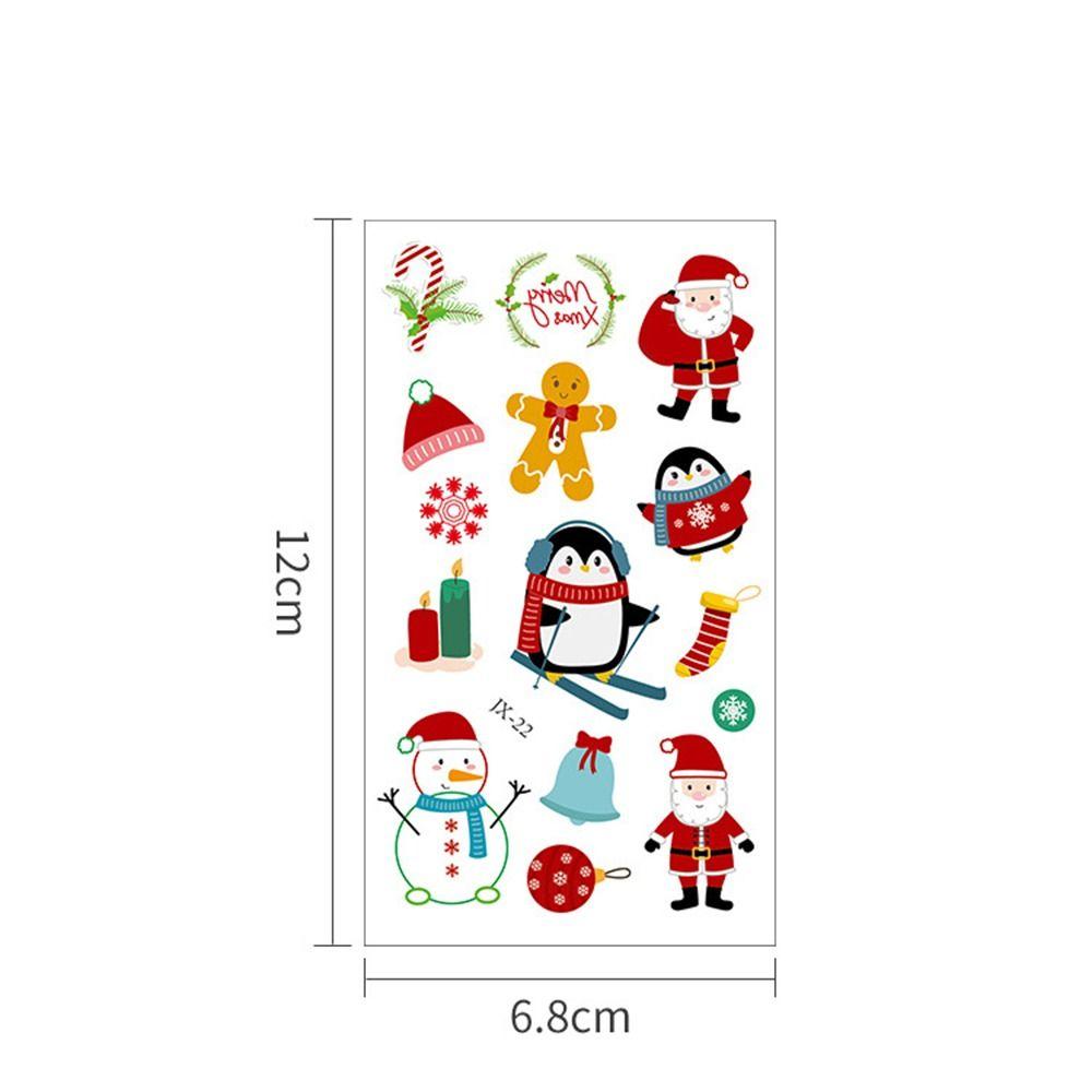 10 шт., водонепроницаемые рождественские временные татуировки, водонепроницаемые рождественские подарки, руки, тело