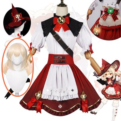 Игра Klee Blossoming Starlight Косплей Костюм Новая кожа Маленькая Ведьма Клее Костюм Лолиты для женщин
