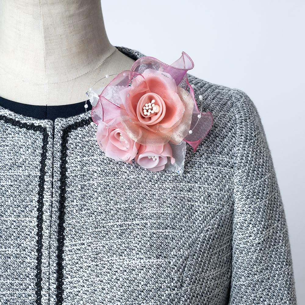 De Corsage Свадебный Выпускной Формальный Жемчужный Зажим с Футляром Сделано в Японии Розовый [RC] CH-016