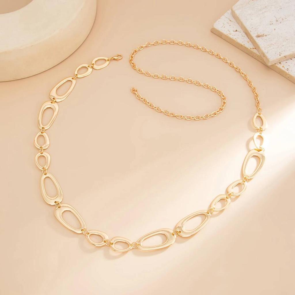 SHIXIN Minimalist Hollowed Geometry Waist Belly Chain Women Bohemian Sexy Summer Bikini Adjustable Body Chain Belt Accessories