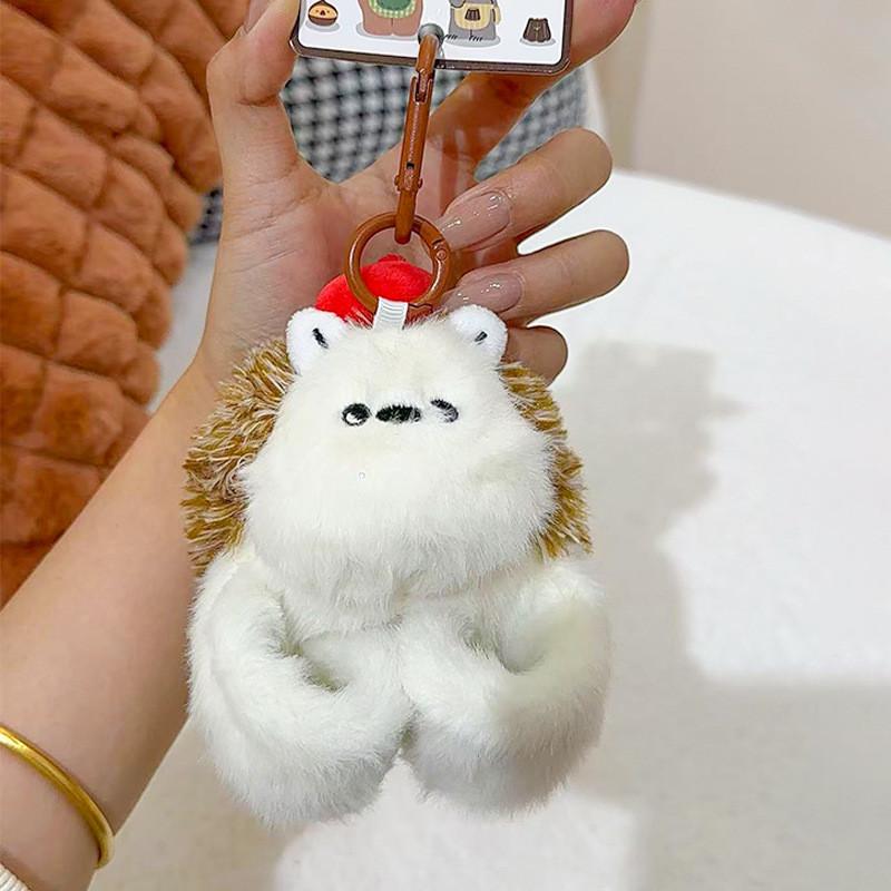 Woodland Koala Hedgehogs Plush Papa Circle Keyring Toy Popping Children Gift