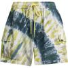 Tie-Dye Print Drawstring Straight Leg Casual Shorts Men Shorts Yellow CT059-YLW