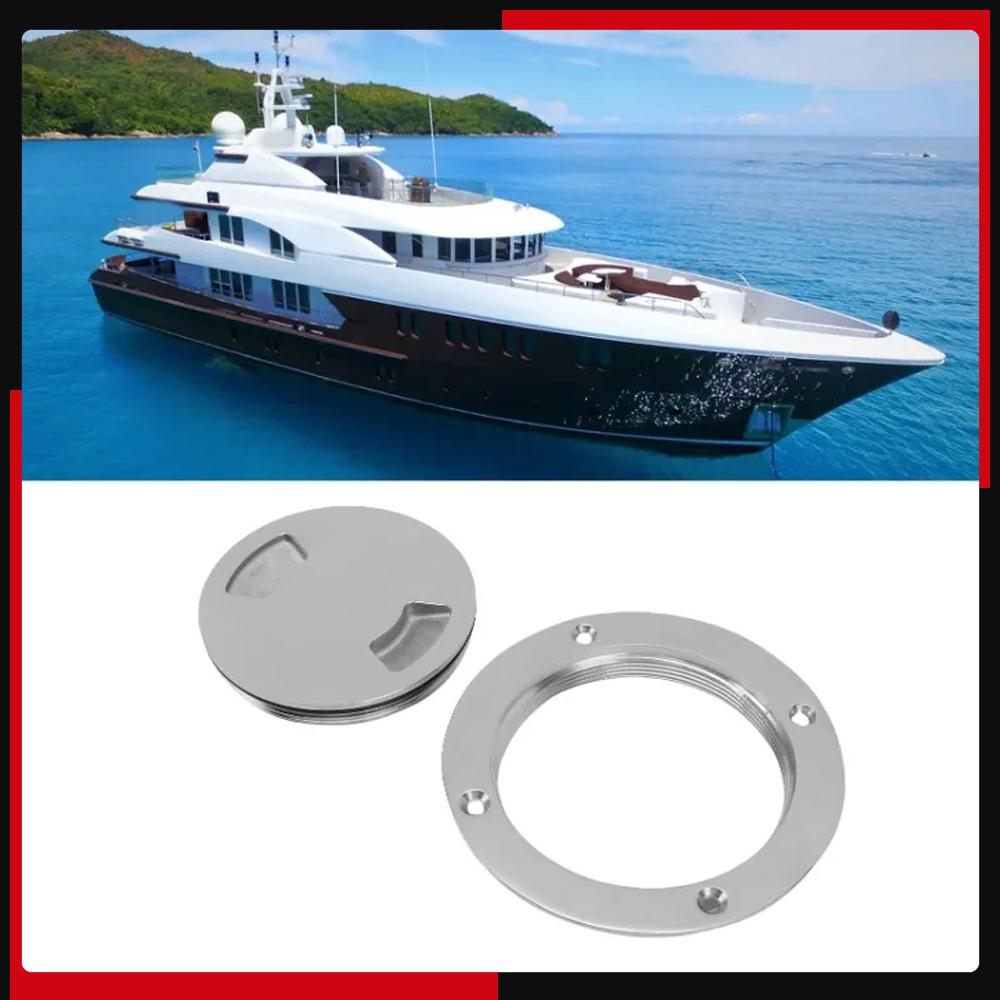 Deck Plate Hatch Detachable Cover 4 Inch 106mm Non Slip Inspection Hatch 316 Stainless Steel Easy Installation for Ship Yacht