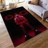 "Red Guard Illustration Carpet with Neon Shapes on Black Background" Suitable for use as an anti-slip for living room bedroom sofas