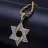 Six-Pointed Star Micro-Pave Men's Necklace - Star of David Hip-Hop Pendant
