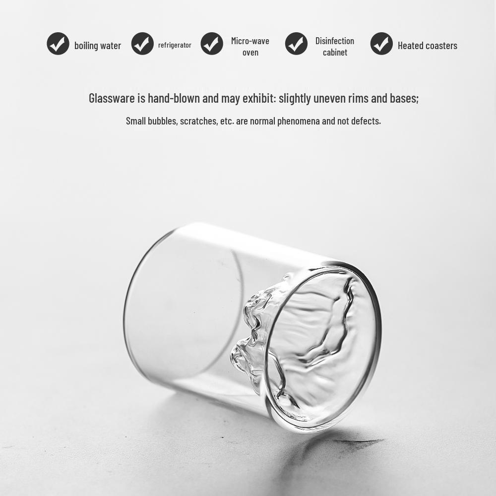 Japanese Retro Mountain View Borosilicate Glass Tea Cup - High Temperature Resistant