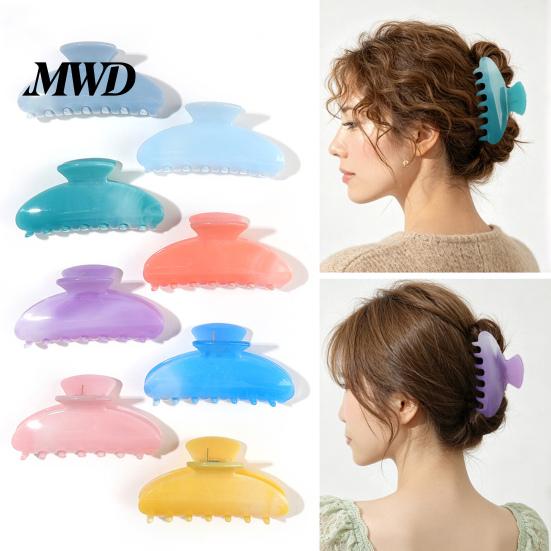 Gentle Pastel Hair Clip Back Head Claw, Macaron Color Shower Clip, Smooth Surface Large Long Claw Anti-Slip Teeth Accessory for Buns Commuting Travel