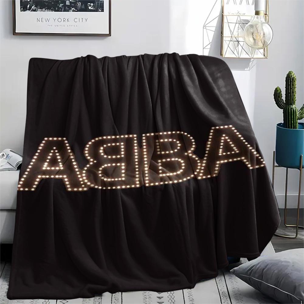 1PC ABBA Print Flannel Blanket, High quality Comfortable for All Seasons, Home Decor, Warmth and Comfort, Perfect for Christmas Gifts