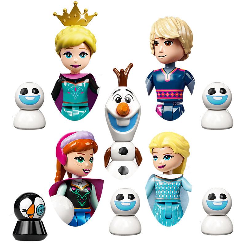 Нетоксичные сказочные принцессы дети Белль Чудовище Золушка Анна Оливия Модель Фигурка Блоки Конструктор Строительные Кирпичики Игрушки Для Детей