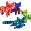 2 шт. Напечатанная на 3D фигурка кошки с подвижными суставами, фигурка кошки, сочлененная модель животного, игрушка-непоседа, украшение для дома, офиса, книжной полки, рабочего стола