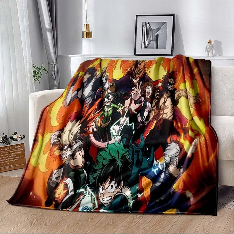 Флисовое одеяло с принтом «Мой герой Академии» для кроватей, походов, пикника, толстое одеяло, модное флисовое покрывало, одеяло