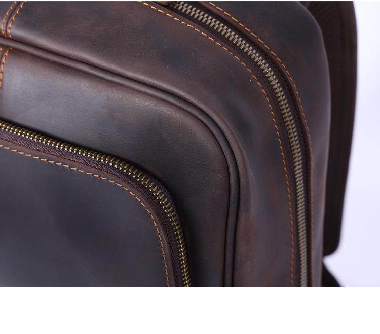 Ретро мужской рюкзак для ноутбука из натуральной коровьей кожи Sivok