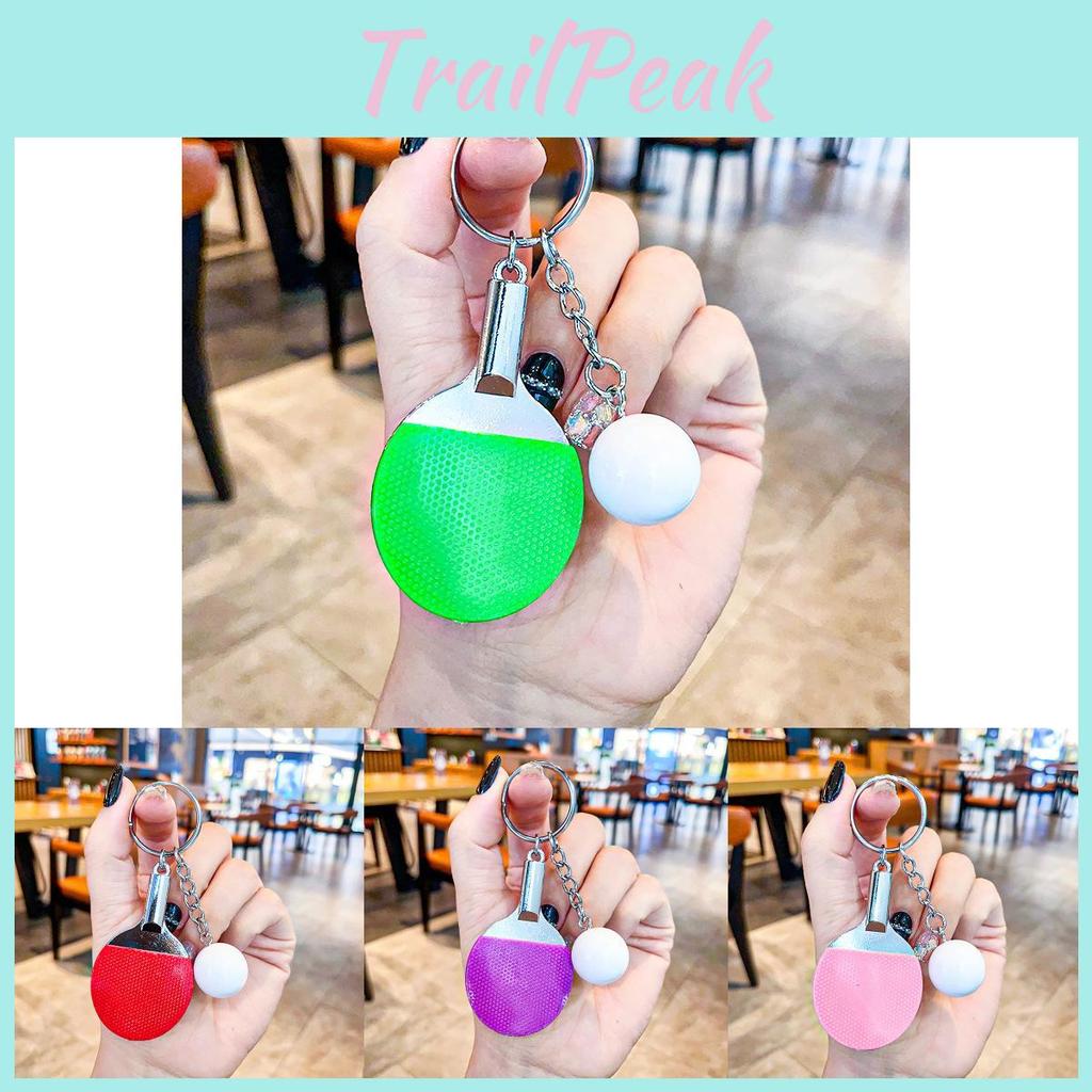 Creative Sports-themed Keychain For Table Tennis Fans Made Of Colorful Metal