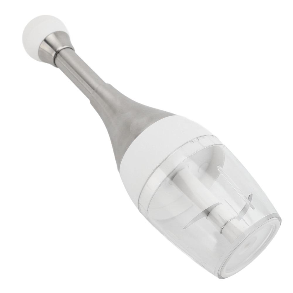 White Silver Garlic Press Plastic Stainless Steel Blades Garlic Mincer Vegetables Meat Onions