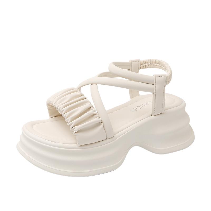 Римские сандалии женские модели летние толстые пляжные женские туфли фея с юбкой модные женские летние туфли дышащие для жаркой погоды