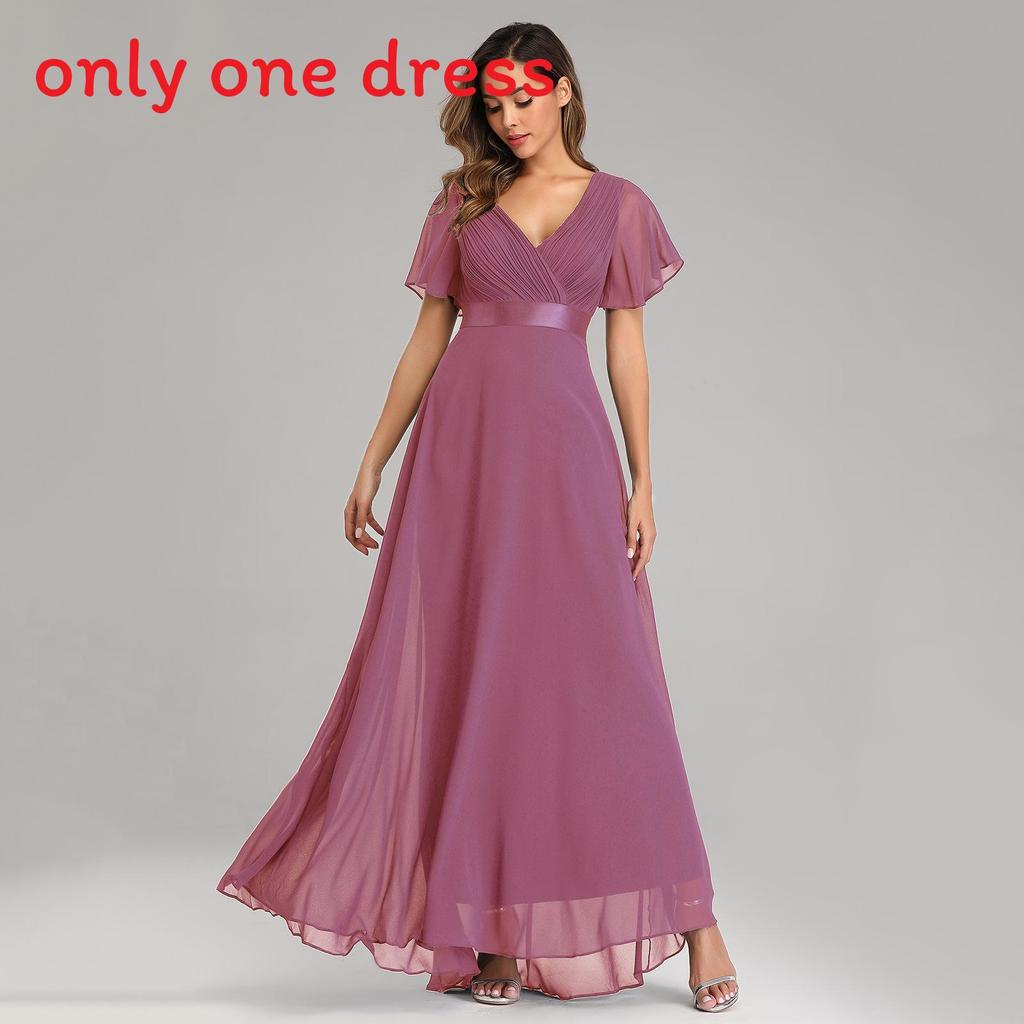 Chiffon Spring Summer Long Dress With Deep V Neck And Ruffle Details For Formal Events