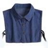 Women Fake Collar with Adjustable Straps Lapel Buttons Closure Detachable Shirt Collar Versatile Decoration
