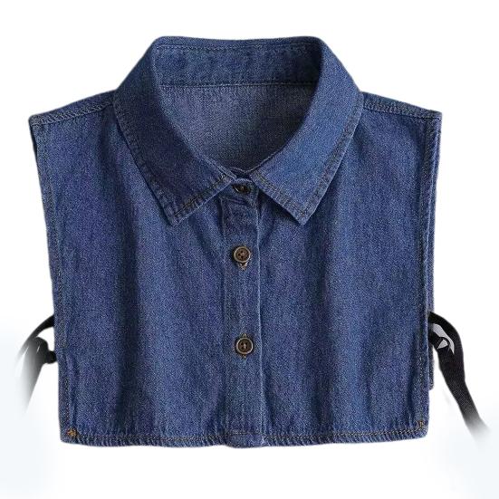 Women Fake Collar with Adjustable Straps Lapel Buttons Closure Detachable Shirt Collar Versatile Decoration