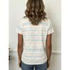 Gentle horizontal strips and floral prints full of short-sleeved tops, fresh spring floral patterns are versatile every day