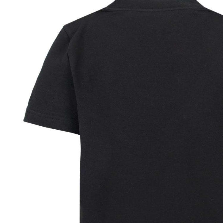 Balenciaga SS23 Лэйбл Круглый вырез Прямой крой Повседневная футболка с коротким рукавом Женская Черный 745019TOVD51055