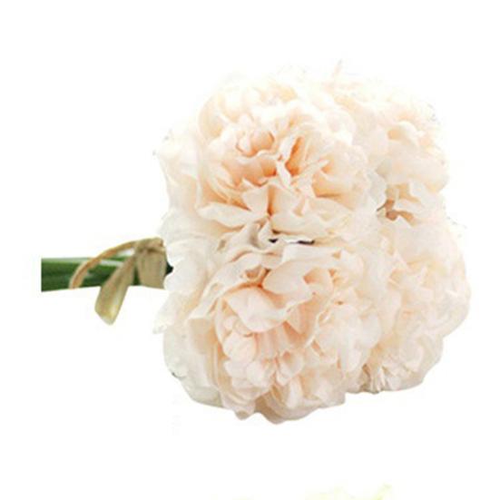 5 глав искусственный пион поддельные цветы свадебный букет свадебный декор гортензии