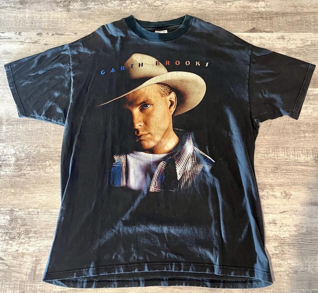 VINTAGE SINGLE STITCH GARTH BROOKS FRESH HORSES BLACK CONCERT T-SHIRT-XL Unisex T-Shirt