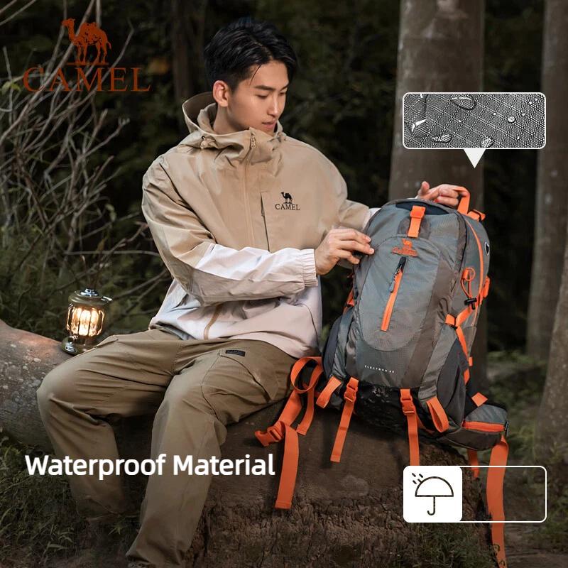 CAMEL Outdoor Hiking Backpack, Travel Lightweight Large Capacity Backpack, Cycling Running Bag for Men And Women, 1F01O018 Gray