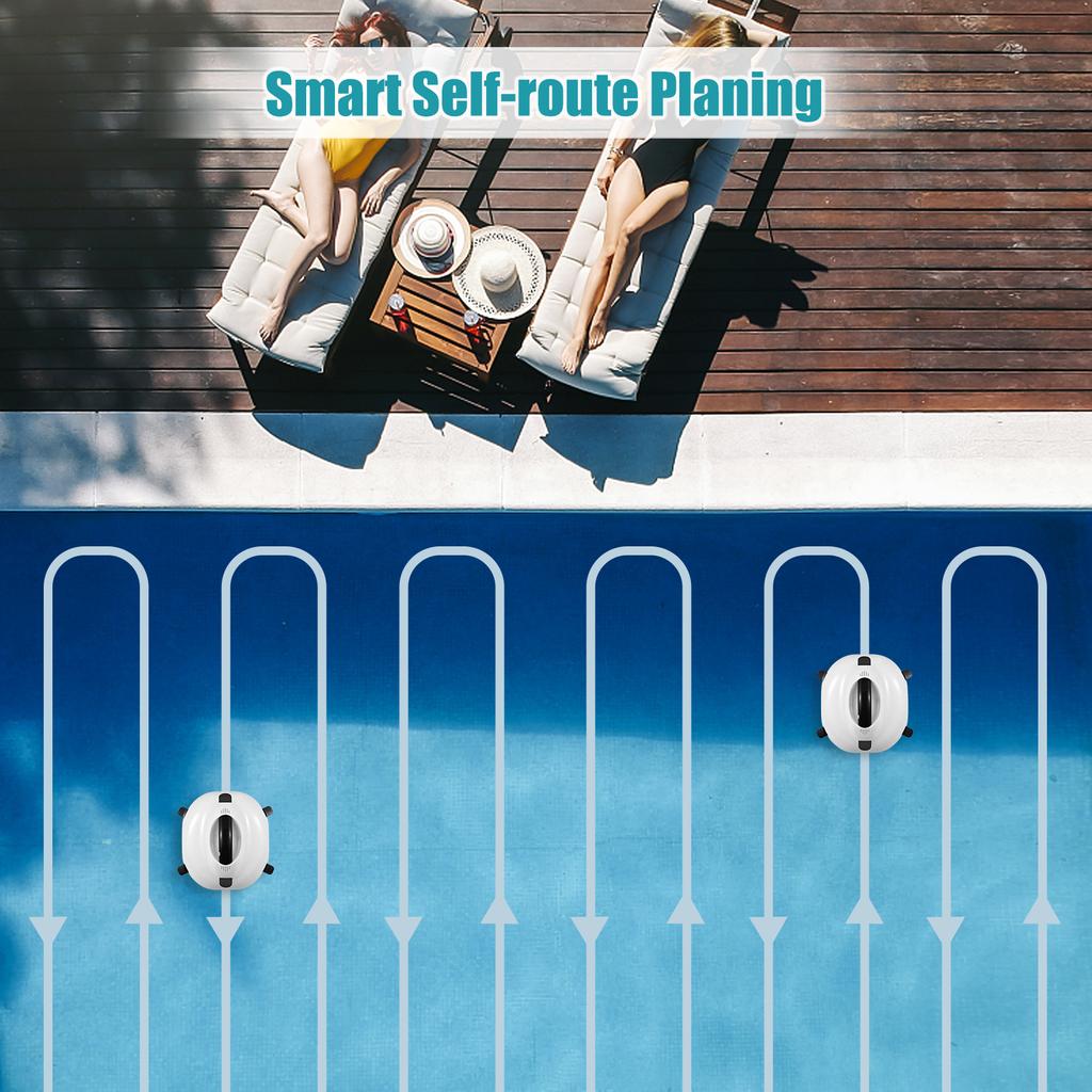 Беспроводной роботизированный очиститель бассейна Пылесос для бассейна Мощное всасывание Плавная работа длится 150 минут с 4