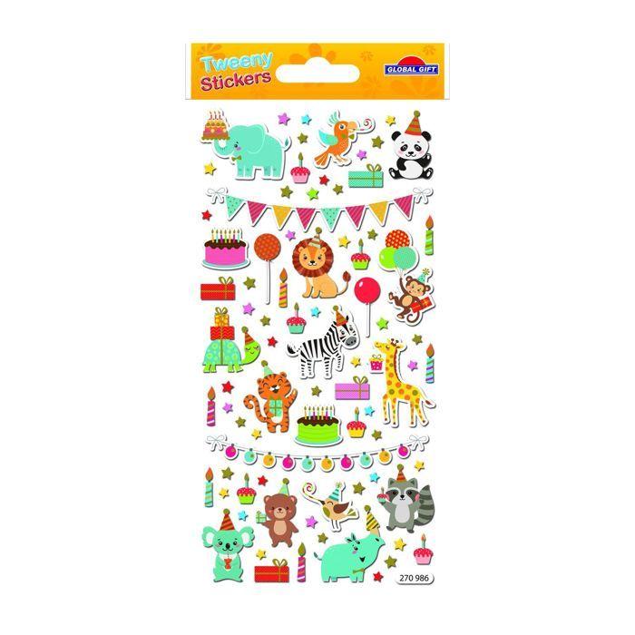 Reusable Stickers - 3D Relief - Birthday &; Animals