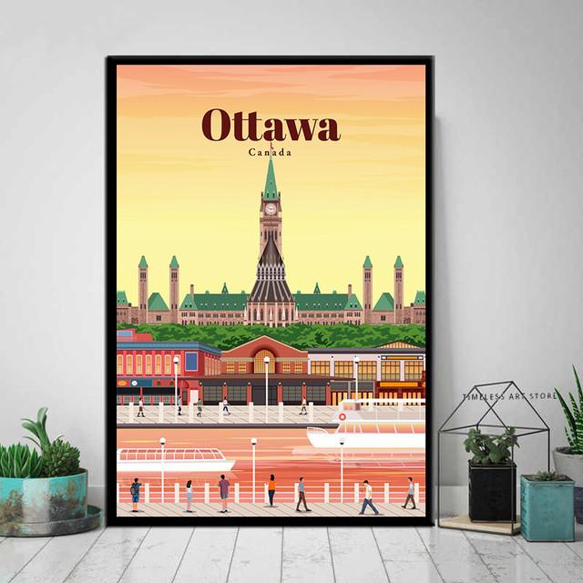 Токио Оттава Прага Сидней Карта города Винтаж Винтаж Путешествия Классическая картина маслом постер дома Гостиная