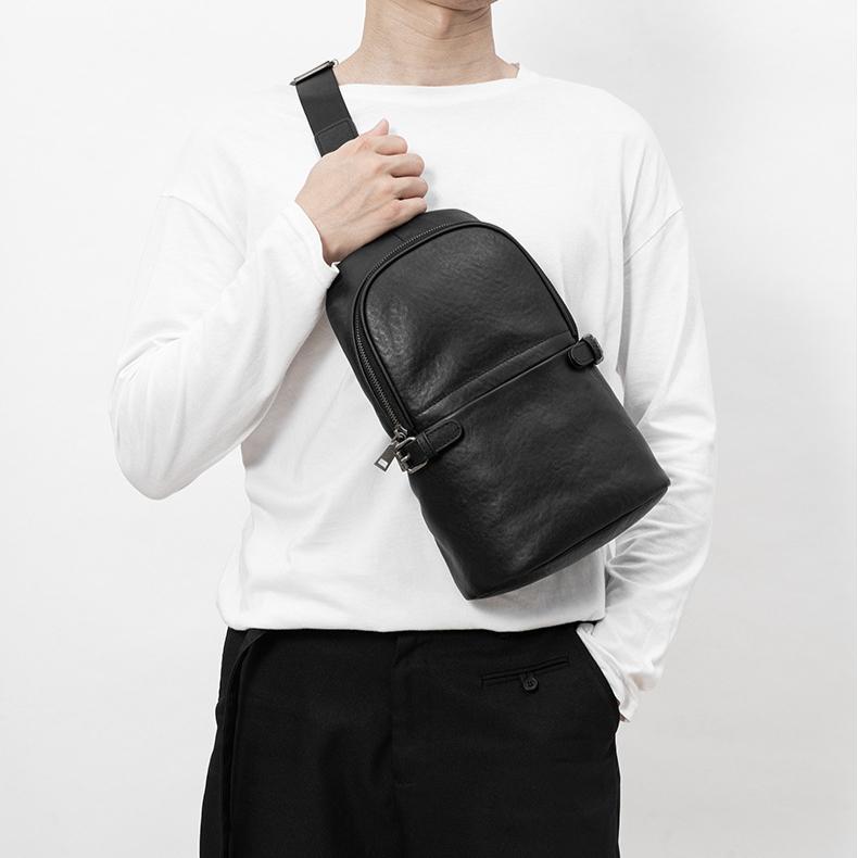 Простая нагрудная сумка из натуральной кожи для мужчин, летняя модная деловая повседневная сумка через плечо с верхним слоем из коровьей кожи, удобная сумка через плечо
