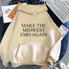 Мужская одежда Midwest Emo Letter Print Hoodies Графические толстовки Moletom Длинные рукава с капюшоном Пуловеры Harajuku Повседневная уличная одежда