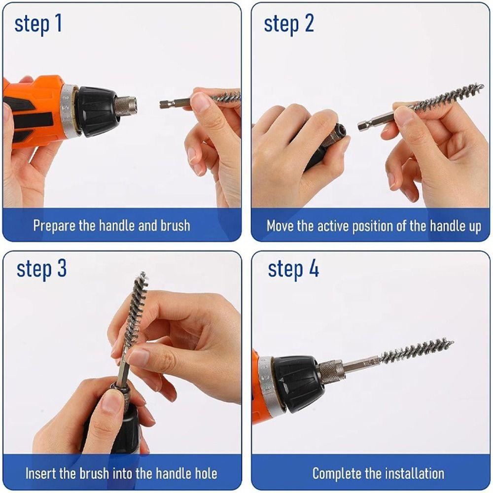 6шт разных размеров щетины проволочная щетка щетка для очистки отверстий набор щеток ржавчина, очистка труб