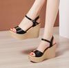 Plus Size 32-43 Open Toe Platform Female Sandals Women's Shoes Wedges Super High Heel Shoes Ladies High Heels Sandal