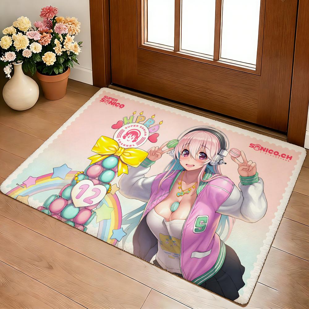 S-Super Sonico Классический коврик для пола Уютный фланелевый Мягкий толстый нескользящий коврик для гостиной спальни кухни Декор Ковры