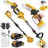 6 Inch Mini Electric Chainsaw 2-IN-1 Cordless Pole Saw Fast Powerful Cutting Tree Brushless Pruning Shears