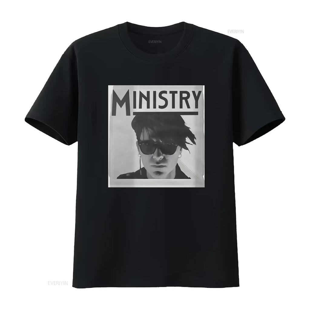 Ministry T Shirt Vintage Washed Designer Clothes Casual Unisex Stylish Graphic Top For Everyday Wear Breathable Versatile